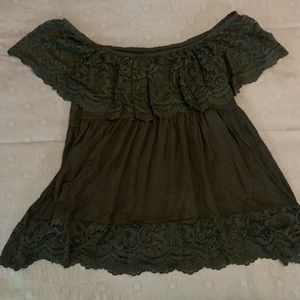 Torrid Super Soft Knits - Flowy off-the-shoulder lace top